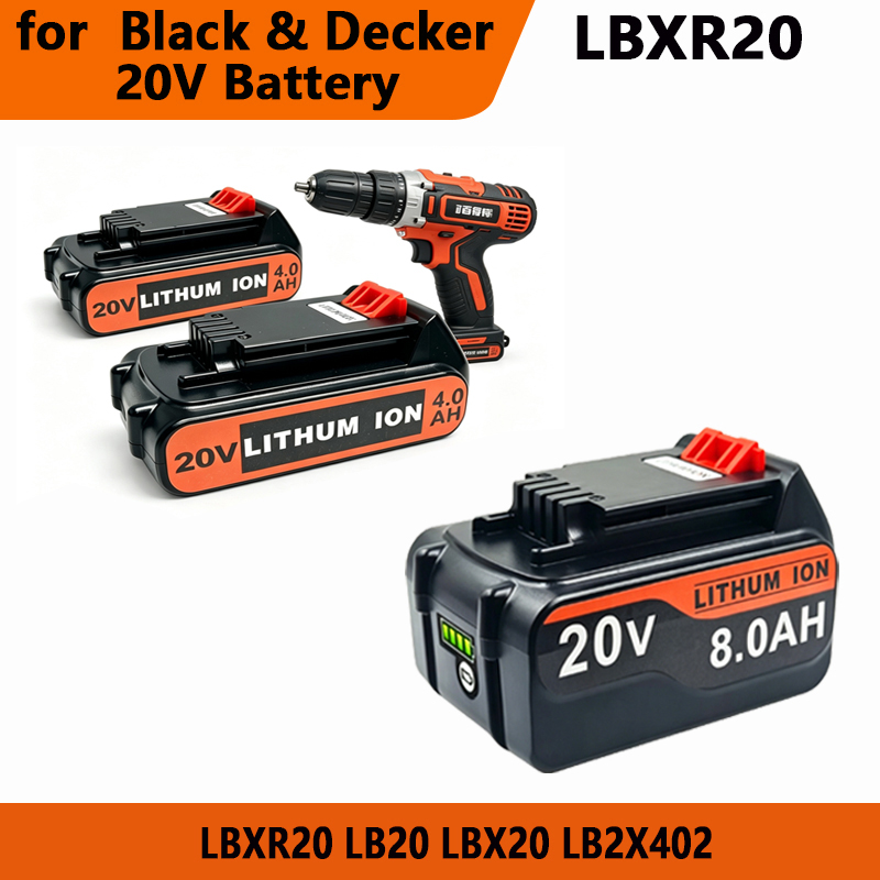 Black+Decker Tool 20V Max - แบตเตอรี่ลิเธียมทดแทน BL2018 สำหรับเครื่องมือไฟฟ้า Black & Decker