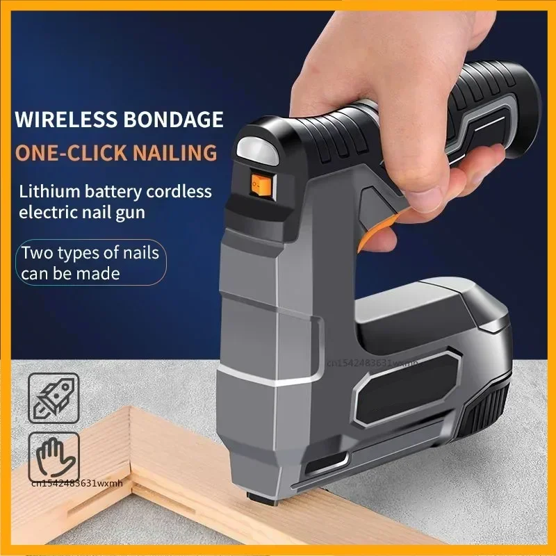 Staple Gun Electric - ปืนเล็บไฟฟ้าแบตเตอรี่ลิเธียมไร้สายปืนเล็บเฟอร์นิเจอร์ Staple Gun สําหรับกรอบ Staple งานไม้