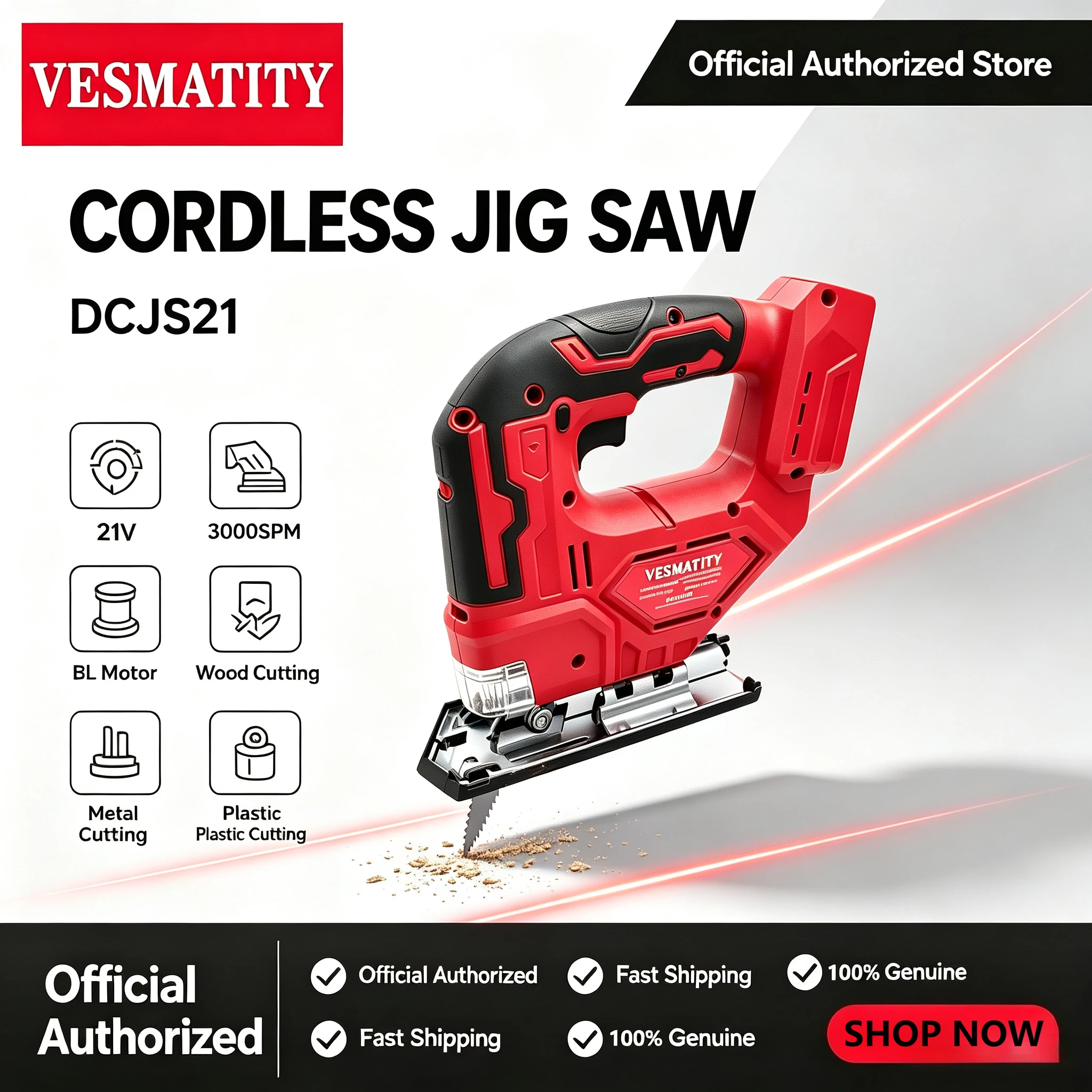 Power Tools Jigsaw - เลื่อยโค้งไร้แปรงถ่าน เลื่อยจิ๊กซอว์ไฟฟ้าไร้สายแบบพกพา ปรับระดับได้ สำหรับงานไม้ ใช้กับแบตเตอรี่ Milwaukee