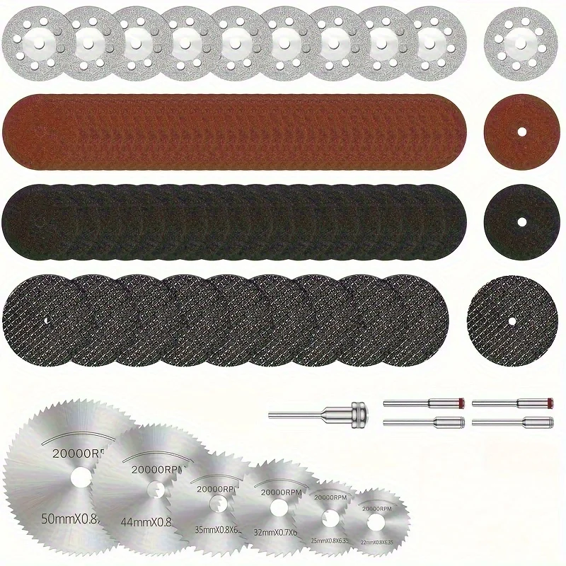 Rotary Tool Kit - ชุดล้อตัดเพชร 88 ชิ้น/ชุด, ชุดแผ่นตัดเรซิน, ชุดใบเลื่อยวงเดือน HSS