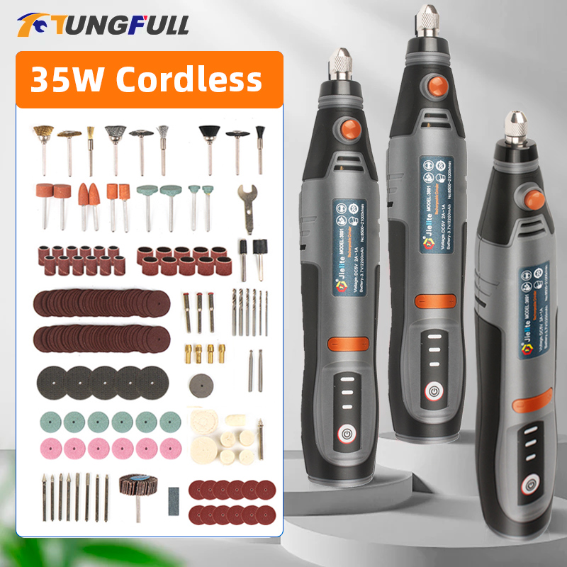 Power Tools Ingco - 35W เครื่องมือหมุนไร้สายแบบ Bor listrik ชาร์จได้เครื่องมือสว่าน DIY