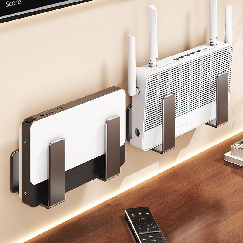 Power Tools Router - ที่ยึดเราเตอร์ติดผนังพร้อมรางปลั๊กไฟ วัสดุเหล็กกล้าคาร์บอนอเนกประสงค์ ช่วยจัดวางอุปกรณ์ไวไฟ ประหยัดพื้นที่ ไม่ต้องเจาะผนัง ขายึดติดผนัง