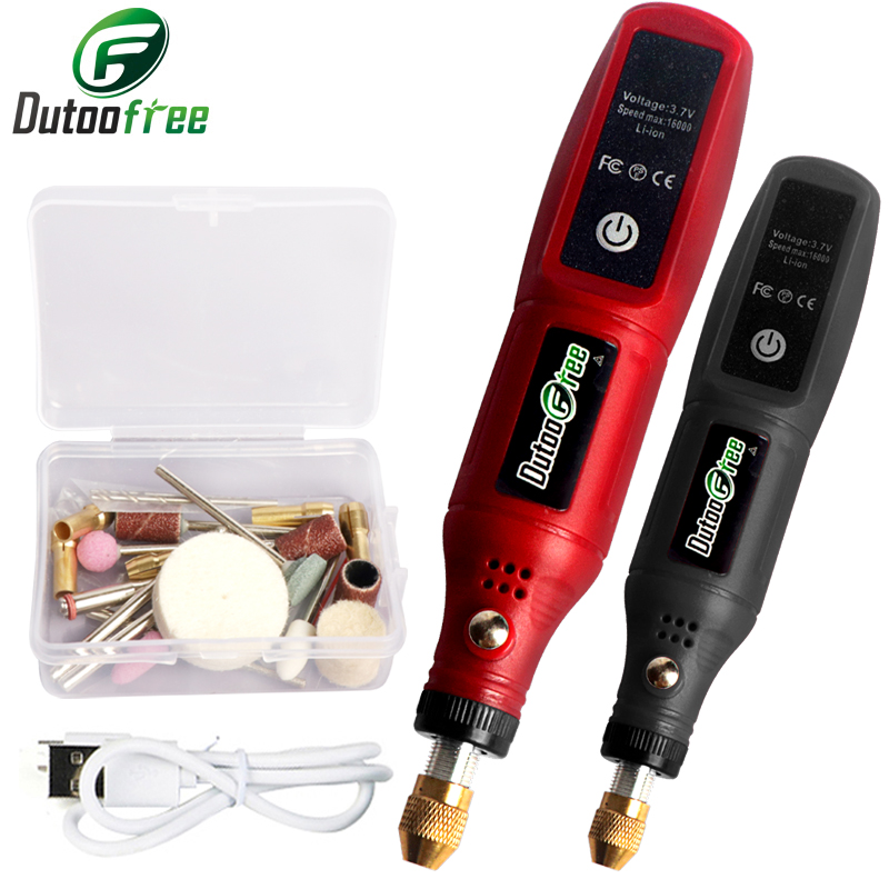 Power Tools Ingco - USB ชุดเครื่องมือโรตารี่ไร้สายงานไม้แกะสลักปากกา DIY สําหรับเครื่องประดับแก้วโลหะมินิสว่านไร้สายพร้อมอุปกรณ์เสริม 24 ชิ้น