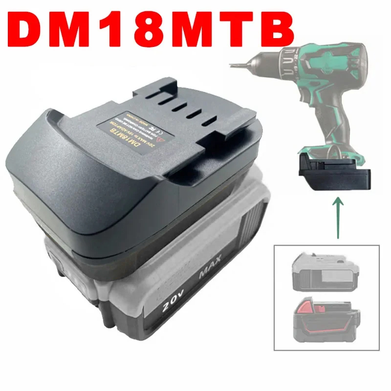 Power Tools Dewalt - DM18MTB แบตเตอรี่อะแดปเตอร์แปลงสําหรับ Dewalt/Milwaukee 18/20V แบตเตอรี่แปลงเป็นสําหรับ Metabo
