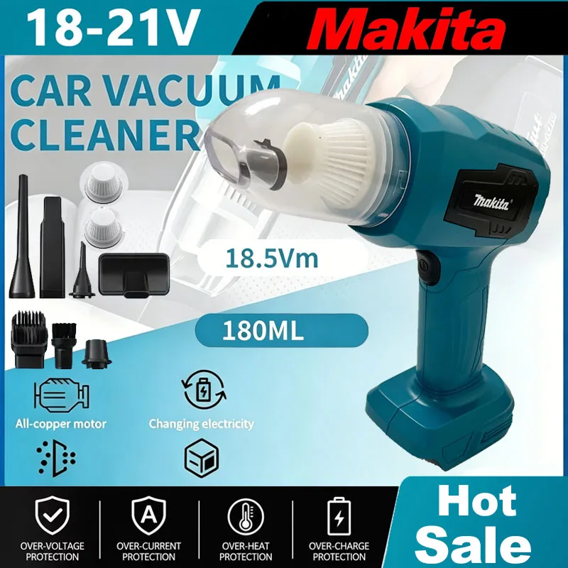 Vacuum Cleaner Power Tools - เครื่องดูดฝุ่นไร้สาย Makita สำหรับรถยนต์ขนาดเล็ก อเนกประสงค์ ดูดฝุ่นแบบมือถือ ชาร์จไฟได้