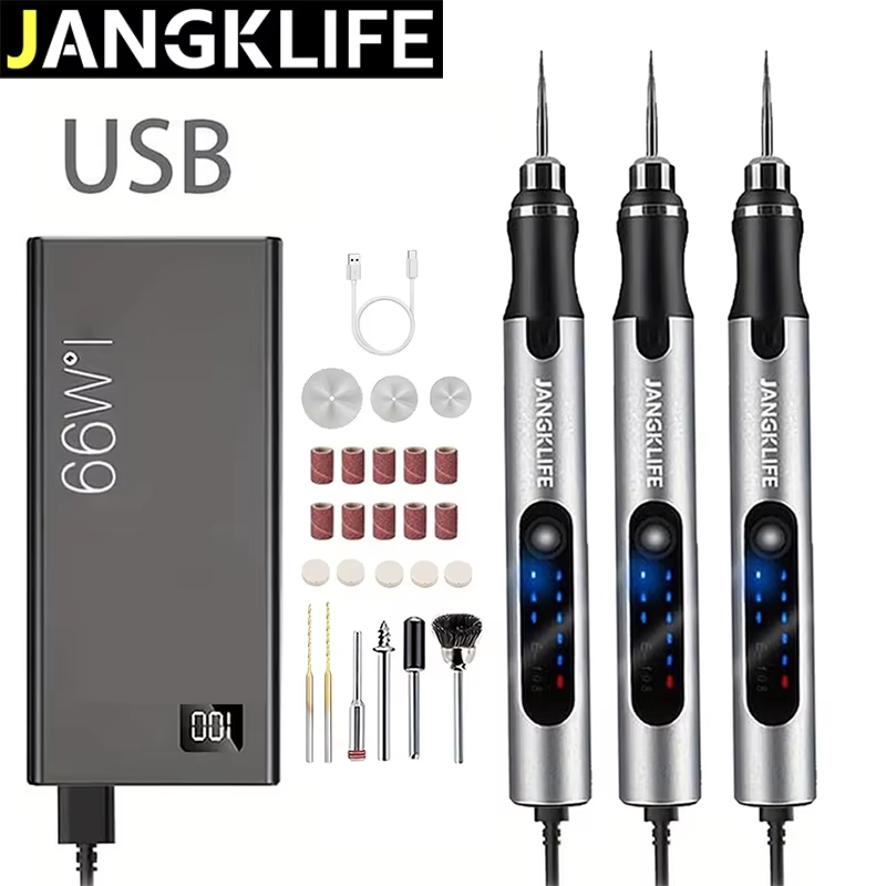 Power Tools Ingco - ชุดเครื่องมือโรตารี่แบบชาร์จไฟได้ JANGKLIFE สำหรับงานไม้ แกะสลัก งานฝีมือ DIY