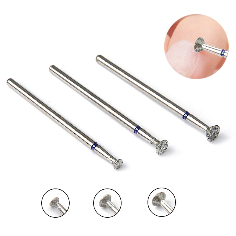 Rotary Tool Kit - 3 ชิ้น/เซ็ตเพชรเจาะเล็บบิต Cuticle ทําความสะอาดเล็บเจาะ Bits เจล