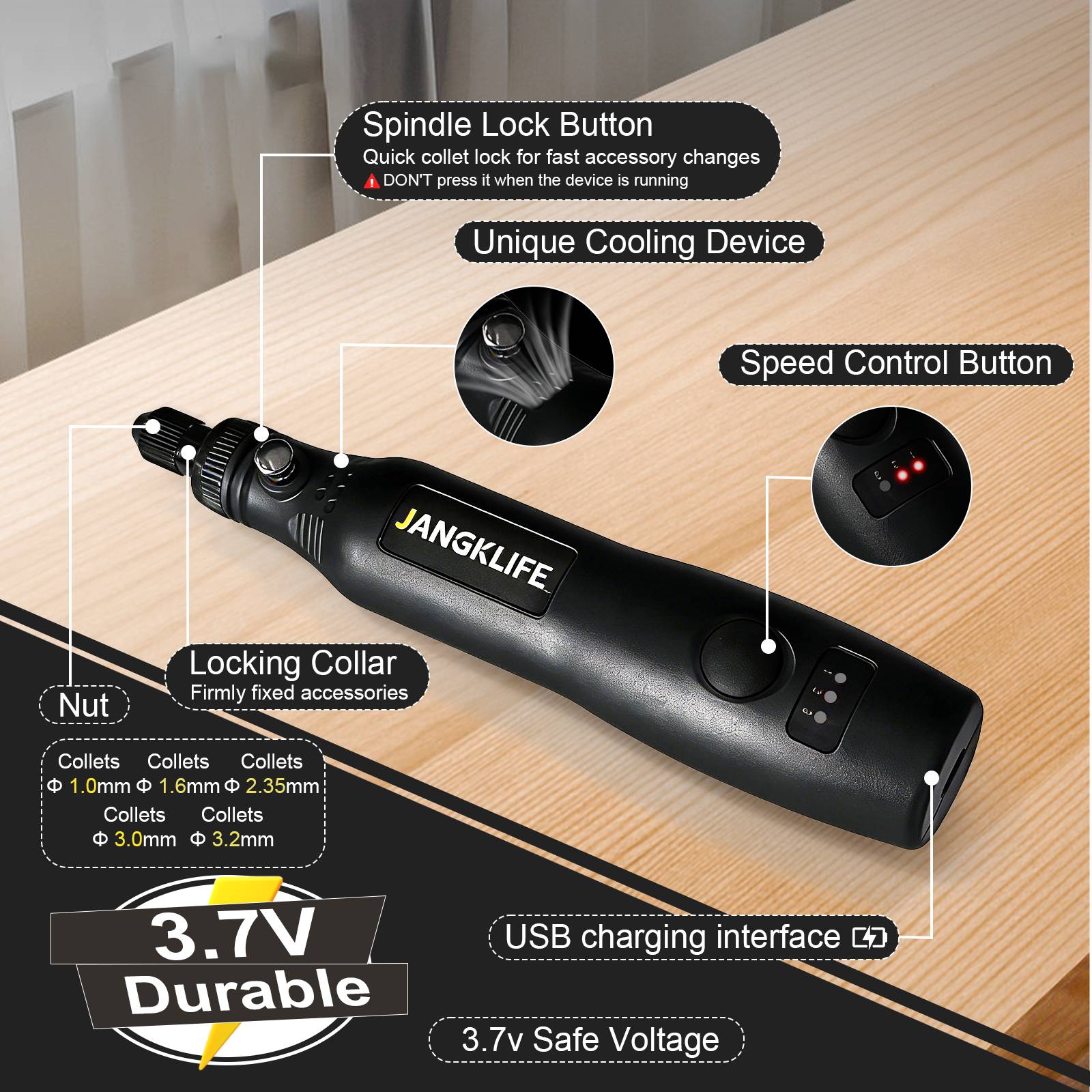 JANGKLIFE USB ชุดเครื่องมือโรต - Power Tools Ingco บทวิจารณ์และราคา