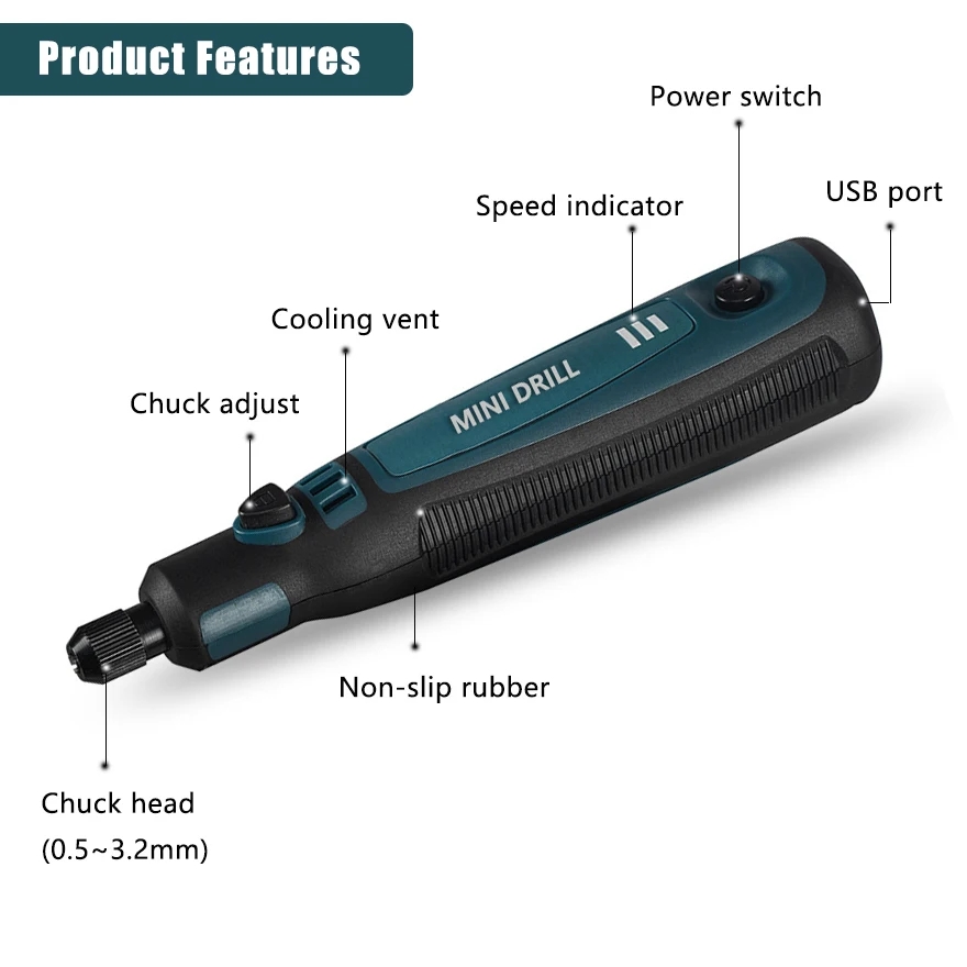 สว่านไฟฟ้าไร้สายเครื่องบด Drem - Power Tools Ingco บทวิจารณ์และราคา